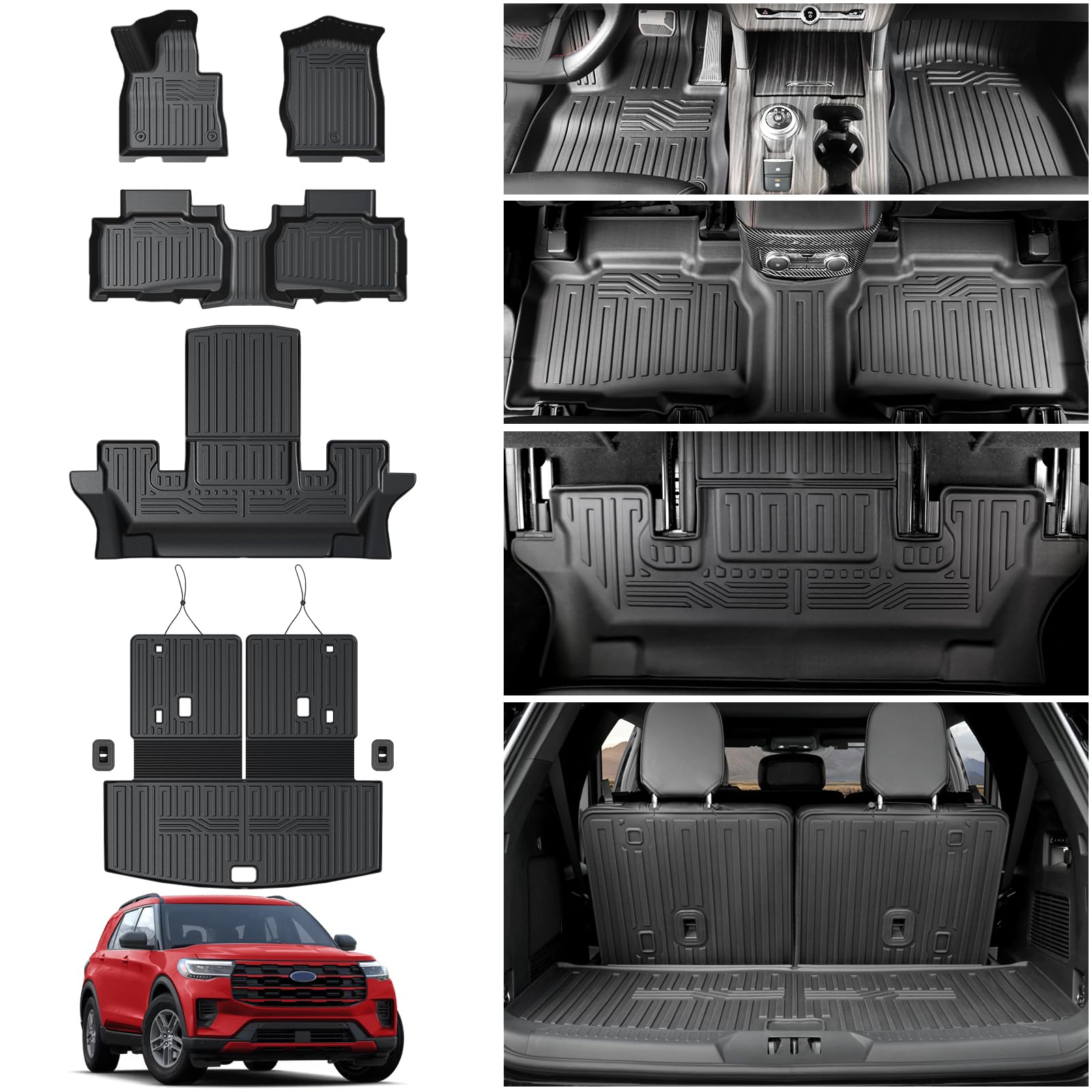 HOUCLEMIC Ford Explorer Floor Mats & Trunk Mat