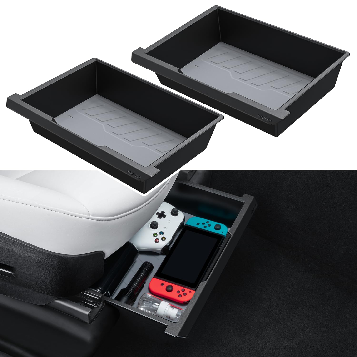 HALOBLK Center Console Organizer Tray Under Seat Storage Box Organizer