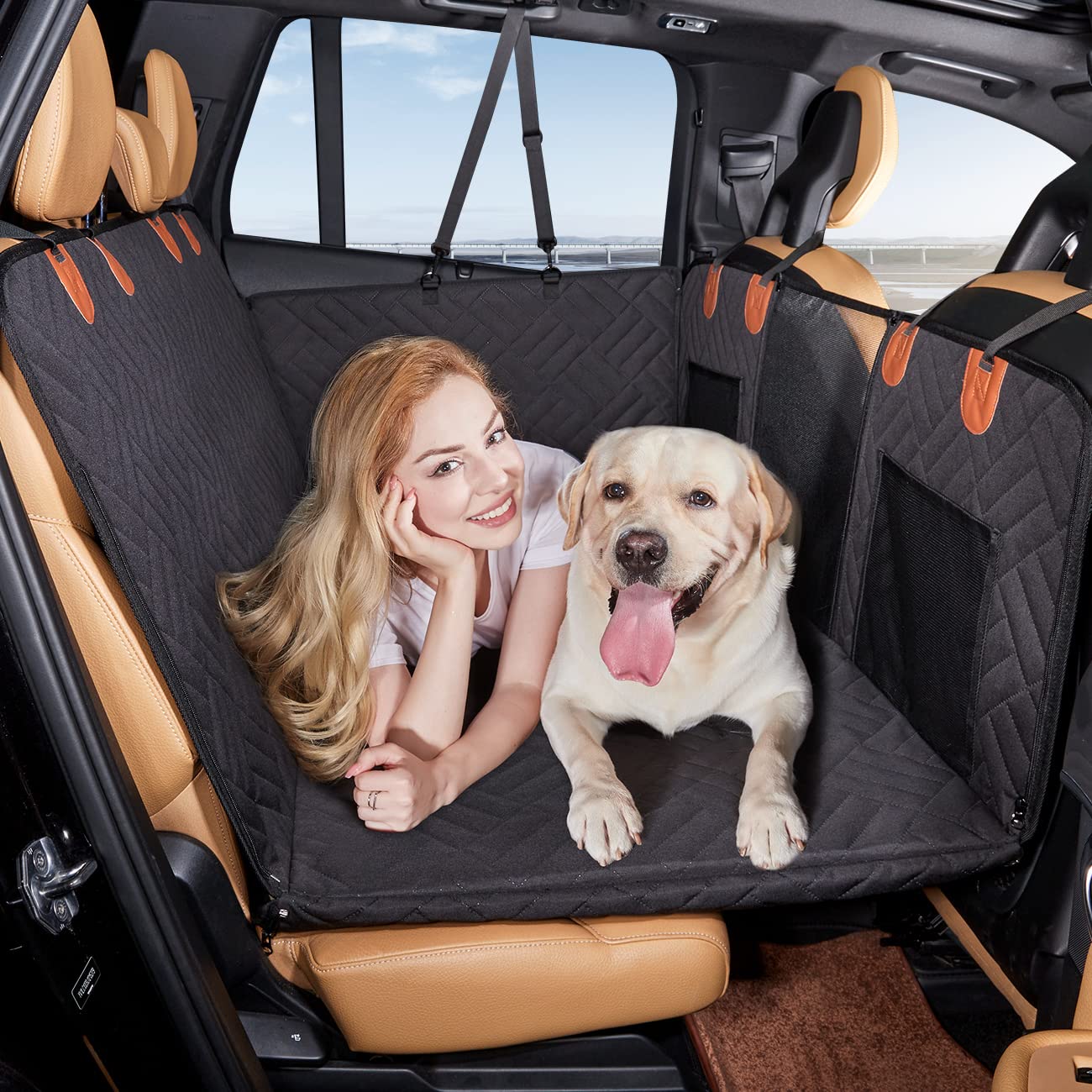 YJGF Back Seat Extender - Dog Hammock for Car, Hard Bottom Pet Cover