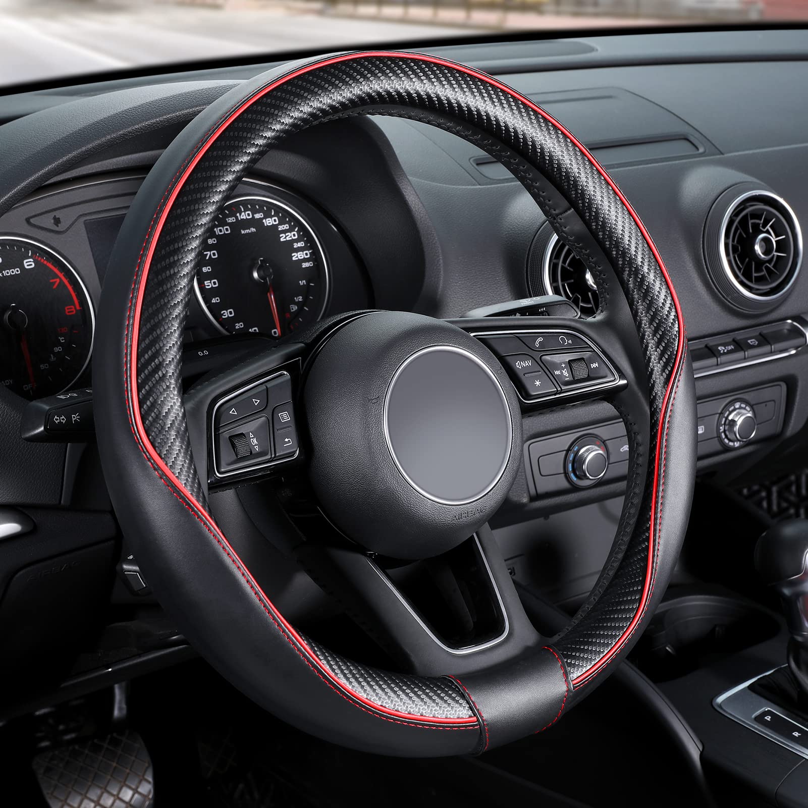 SEG Direct Steering Wheel Covers-Carbon Fiber Pattern