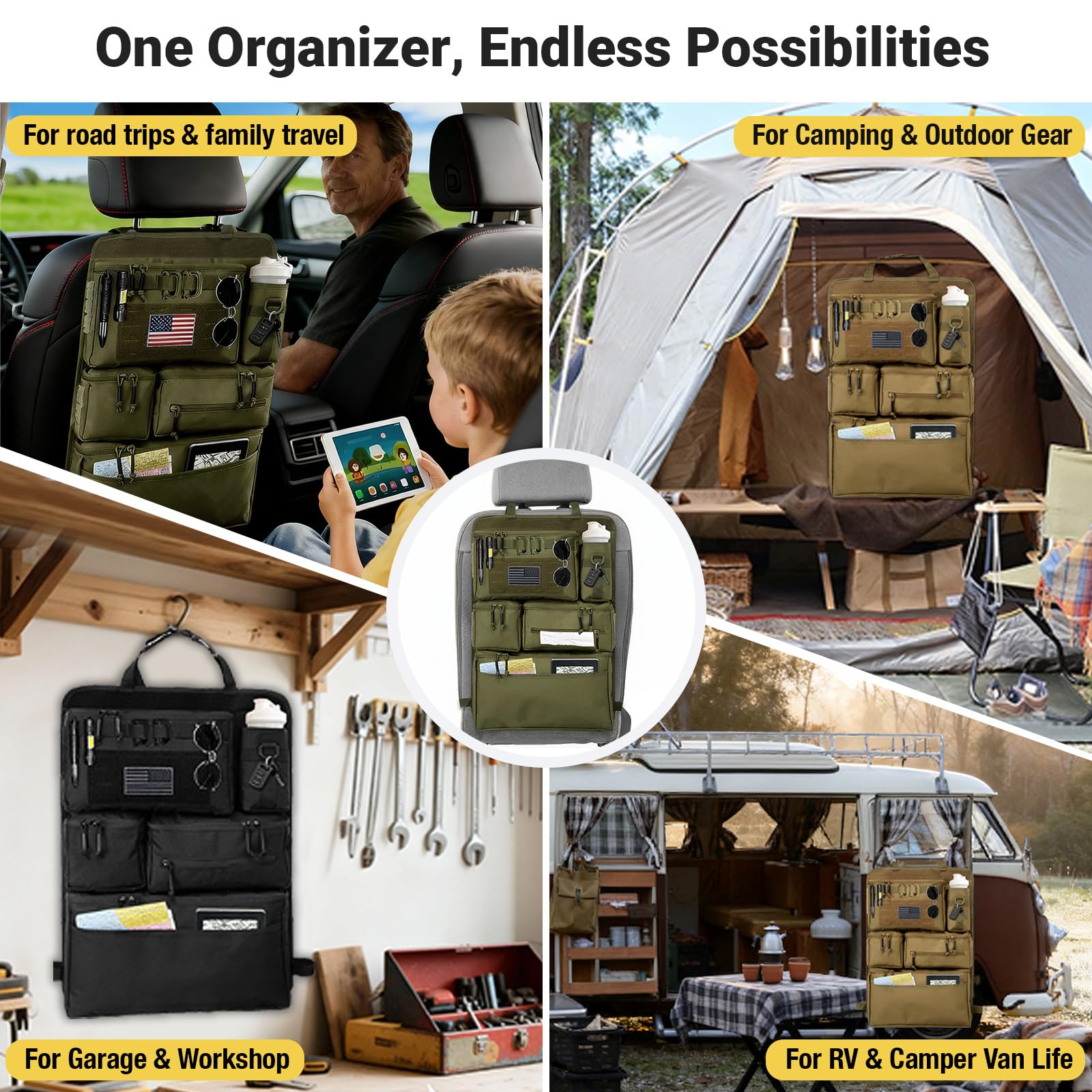 Vanlutone Tactical Seat Back Organizer